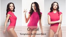  Presentation with sexy santa claus young muscular - Slide deck enhanced with sexy brunette woman in pink background and a coral colored foreground