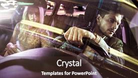  Presentation with cheap car - PPT theme having sexy couple in the car background and a wine colored foreground