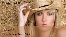  Presentation with cowgirl - Amazing slides having sexy cowgirl backdrop and a coral colored foreground