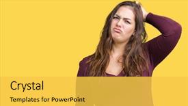  Presentation with plus size fashion model - Audience pleasing slide deck consisting of sexy curvy - beautiful and attractive plus size backdrop and a yellow colored foreground