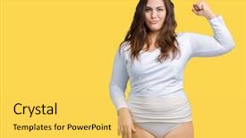  Presentation with power plug animated - Slide set with sexy curvy - beautiful plus size young overwight background and a yellow colored foreground