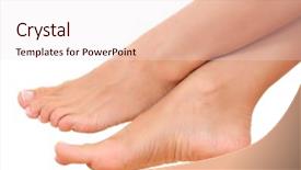  Presentation with blank whiteboard isolated on white - PPT theme consisting of sexy feet - beautiful female legs isolated background and a  colored foreground