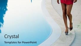  Presentation with walking - Cool new slides with sexy feet - elegant woman walking backdrop and a  colored foreground