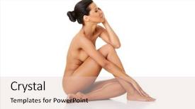  Presentation with skin and wound healing - PPT theme with nude people - sexy fit naked woman background and a  colored foreground