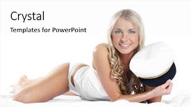  Presentation with sexy girl - Colorful PPT layouts enhanced with sexy girl in lingerie over white background backdrop and a white colored foreground