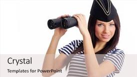  Presentation with sexy girl - Beautiful slides featuring sexy girl in marine uniform backdrop and a lemonade colored foreground