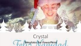  Presentation with sexy girl - Amazing PPT layouts having sexy girl in santa costume opening a gift against feliz navidad backdrop and a lemonade colored foreground