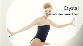  Presentation with sexy girl - Presentation having sexy girl sitting in a circle background and a cream colored foreground