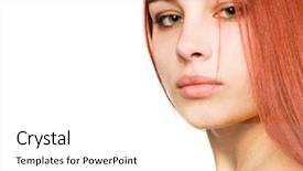  Presentation with sexy girl - Audience pleasing PPT layouts consisting of sexy girl with green eyes and red hair backdrop and a white colored foreground