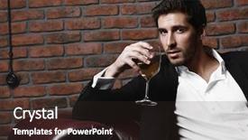  Presentation with fashion show entertainment - PPT theme enhanced with sexy handsome man drinking wine background and a wine colored foreground