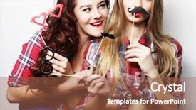  Presentation with sexy girl in stars - Presentation consisting of sexy hipster girls best friends background and a red colored foreground