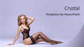  Presentation with woman colored parachute - Cool new PPT theme with sexy lingerie over colored background backdrop and a  colored foreground