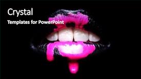  Presentation with creation - Audience pleasing PPT theme consisting of sexy lips - extreme makeup cosmetic creation using backdrop and a black colored foreground