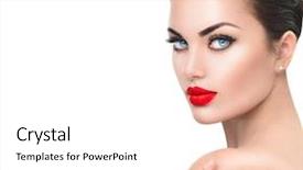  Presentation with luxury fashion - Audience pleasing slides consisting of sexy lips and blue eye backdrop and a white colored foreground