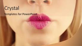  Presentation with purple heart - PPT theme with sexy lips with purple heart background and a  colored foreground