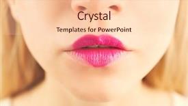  Presentation with purple heart - Beautiful presentation theme featuring sexy lips with purple heart backdrop and a  colored foreground