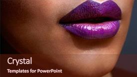  Presentation with lips - PPT theme enhanced with sexy lips with purple ombre background and a tawny brown colored foreground