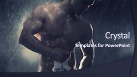  Presentation with athlete - PPT layouts with sexy men - young handsome athlete standing background and a tawny brown colored foreground