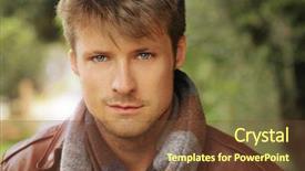  Presentation with sky diving man falling - Slide set consisting of sexy men - young handsome man outdoors background and a tawny brown colored foreground