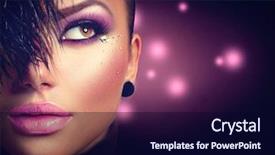  Presentation with sexy girl - Slide deck with sexy model girl face close background and a wine colored foreground