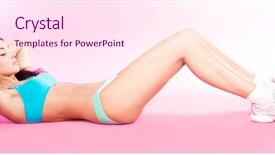  Presentation with sporty - Slide deck having sexy muscle - beautiful sporty woman woman doing background and a  colored foreground