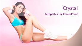  Presentation with sporty - Cool new slide deck with sexy muscle - beautiful sporty woman woman doing backdrop and a  colored foreground
