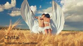  Presentation with passion - Beautiful slides featuring sexy passion between two lovers backdrop and a gold colored foreground