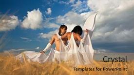  Presentation with lovers - Theme enhanced with sexy passion between two lovers background and a coral colored foreground