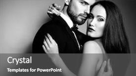  Presentation with passion - Colorful slide set enhanced with sexy passion couple in love portrait of beautiful young man and woman dressed in classic clothes studio shot over grey background backdrop and a dark gray colored foreground