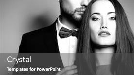  Presentation with passion - Audience pleasing slide set consisting of sexy passion couple in love portrait of beautiful young man and woman dressed in classic clothes studio shot over grey background backdrop and a dark gray colored foreground