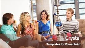  Presentation with hookah - Amazing PPT theme having sexy people smoking hookah backdrop and a tawny brown colored foreground