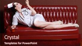  Presentation with sexy - Beautiful presentation design featuring sexy pinup style vintage image backdrop and a wine colored foreground