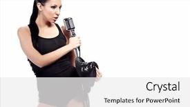  Presentation with sexy girl - Colorful presentation theme enhanced with sexy singer girl singing and dancing backdrop and a white colored foreground