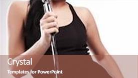  Presentation with sexy girl - Presentation theme having sexy singer girl singing and dancing background and a red colored foreground