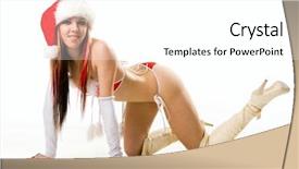  Presentation with sexy girl - Presentation theme having sexy smiling girl in red bikini background and a white colored foreground