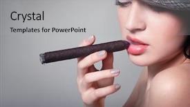  Presentation with sexy santa woman red - Audience pleasing theme consisting of sexy smoking beautiful woman cigar backdrop and a light gray colored foreground