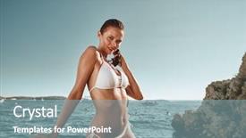  Presentation with luxury gold - Amazing PPT layouts having sexy tanned body flat stomach backdrop and a light blue colored foreground