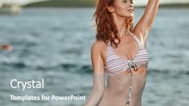  Presentation with luxury gold - Beautiful theme featuring sexy tanned body flat stomach backdrop and a gray colored foreground