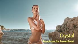  Presentation with luxury gold - Colorful slide deck enhanced with sexy tanned body flat stomach backdrop and a tawny brown colored foreground