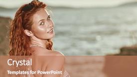  Presentation with luxury gold - Slides featuring sexy tanned body flat stomach background and a coral colored foreground