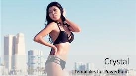  Presentation with sexy girl - Slides featuring sexy tourist girl in dubai background and a  colored foreground