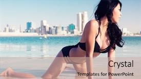  Presentation with sexy girl - Cool new slide set with sexy tourist girl in dubai backdrop and a  colored foreground