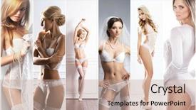  Presentation with young sing woman singing young - Audience pleasing slide deck consisting of sexy underwear spring concept collage backdrop and a  colored foreground