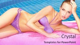  Presentation with sexy santa woman red - Audience pleasing presentation consisting of sexy woman in bikini laying backdrop and a lavender colored foreground