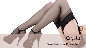  Presentation with black girl sexy fashionable mulatto - PPT layouts having sexy woman in black garter background and a soft green colored foreground