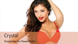  Presentation with sexy - Presentation with sexy woman in red bra background and a  colored foreground
