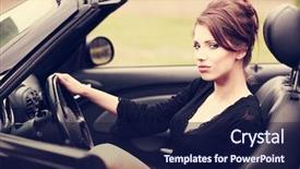  Presentation with sexy - Presentation theme having sexy woman in the car background and a navy blue colored foreground