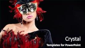  Presentation with party - Slides enhanced with sexy woman in violet party background and a black colored foreground