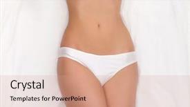  Presentation with sexy - Slide deck with sexy woman in white lingerie on the bed background and a coral colored foreground