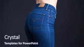  Presentation with sexy - Cool new presentation theme with sexy woman wearing blue jeans backdrop and a navy blue colored foreground